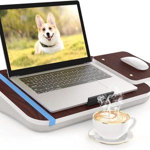 Lap Desk With Cushion, Tablet Holder And Detachable Mouse Tray